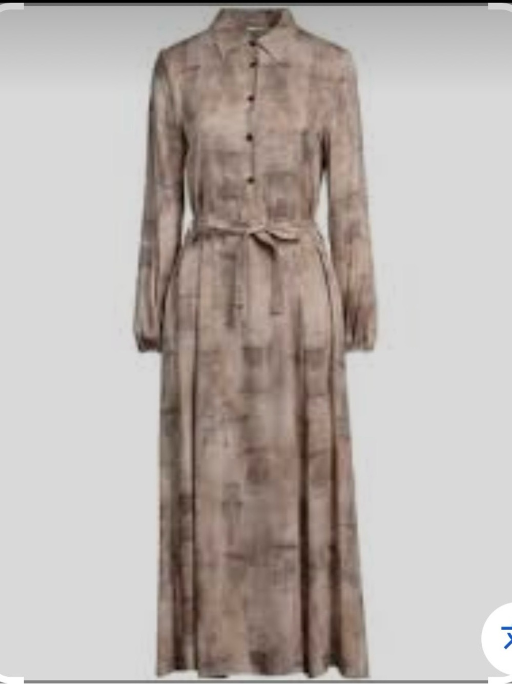 Peserico Long-Sleeve Midi Shirt Dress Size 48 EU